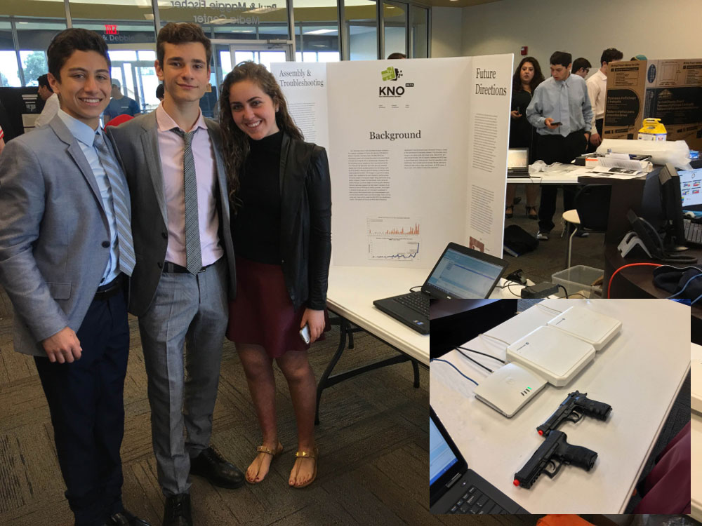 Esther Benasayag, Albert Wolak, and Abraham Woldenberg with Scheck Hillel Community Day School in Miami, Florida.