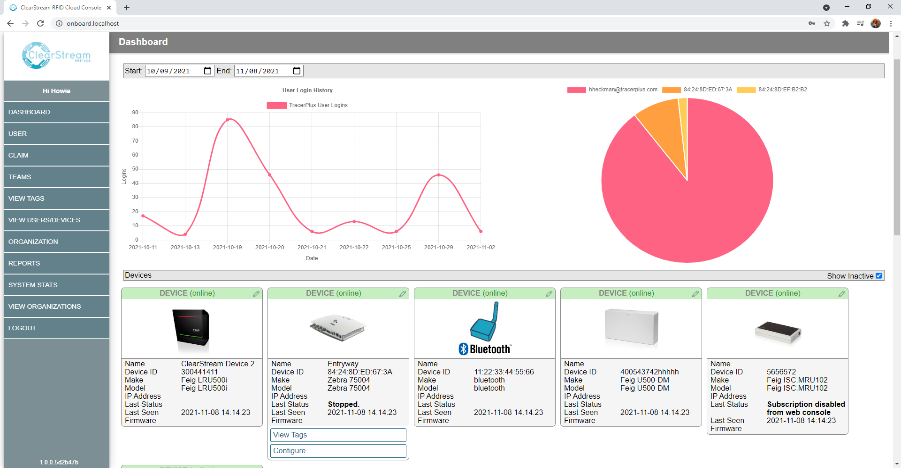 ClearStream RFID 7.0 Web Interface